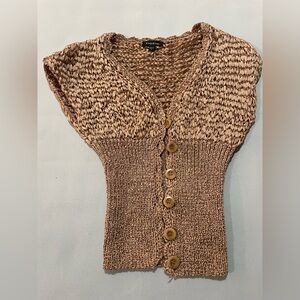 Tan Bebe Cardigan with Vintage-Inspired Design